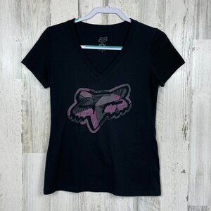 Fox Riders graphic tee motocross mountain bike black pink Medium
